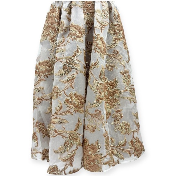 Mac Duggal Strapless Gold and Cream Dress - Picture 9 of 14